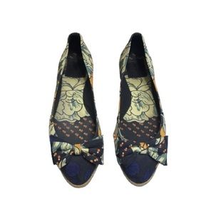 Tory Burch Floral Tasmin Espardrille Flat Size 9